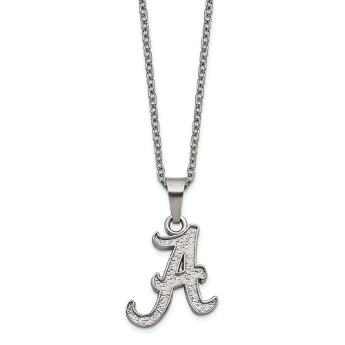 Image of Stainless Steel LogoArt The University of Alabama Pendant Necklace w/2in ext.