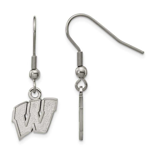 Image of Stainless Steel LogoArt University of Wisconsin Dangle Earrings