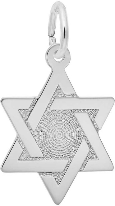 Image of Star of David w/ Brocade Center Charm (Choose Metal) by Rembrandt