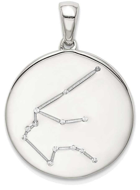 Image of Sterling Silver & CZ Aquarius Zodiac Pendant