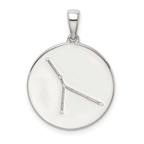 Image of Sterling Silver & CZ Cancer Zodiac Pendant