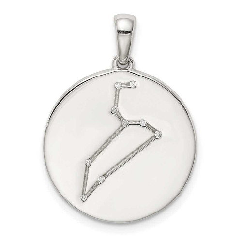 Image of Sterling Silver & CZ Leo Zodiac Pendant