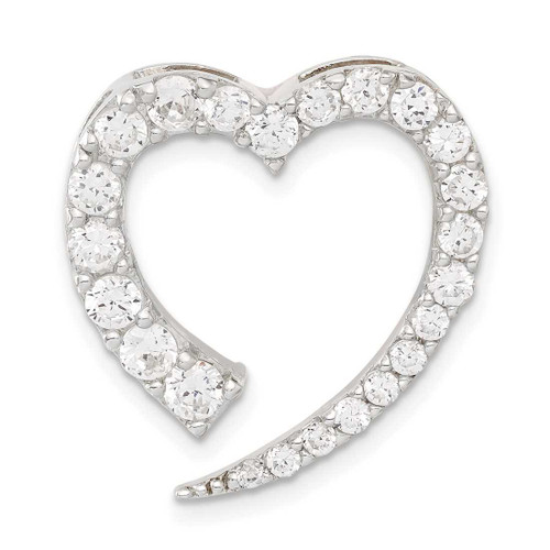 Image of Sterling Silver & CZ Polished Heart Pendant QP2083