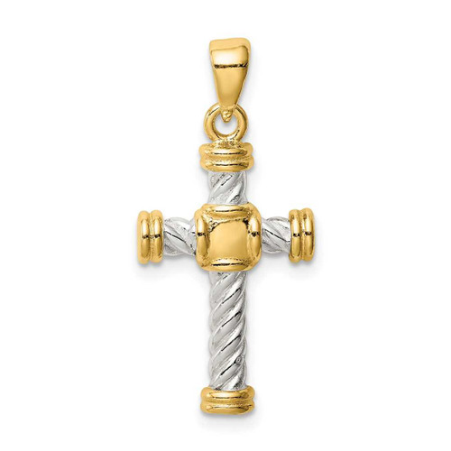 Image of Sterling Silver & Gold Tone Twisted Cross Pendant