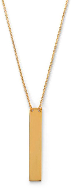Image of Sterling Silver 16" + 2" Gold-plated Vertical Bar Drop Necklace