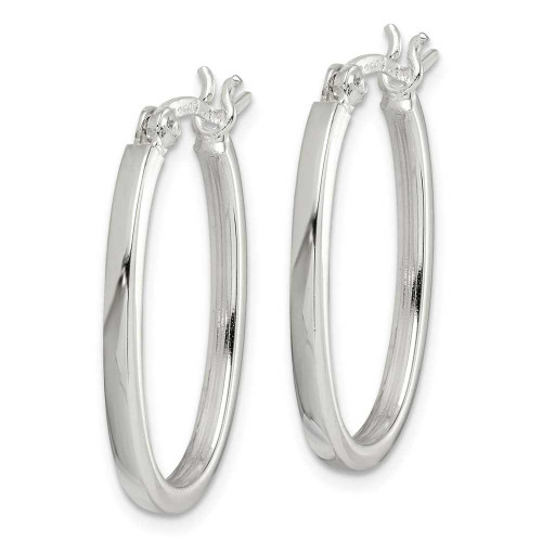 Image of 26mm Sterling Silver 2.00mm Square Hoop Earrings QE3683