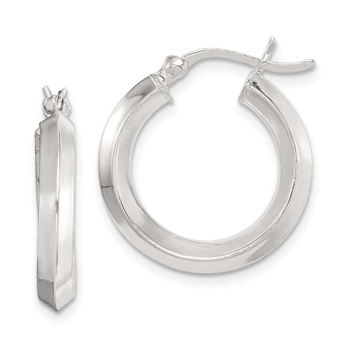 Image of 20mm Sterling Silver 20mm Edged Hoop Earrings