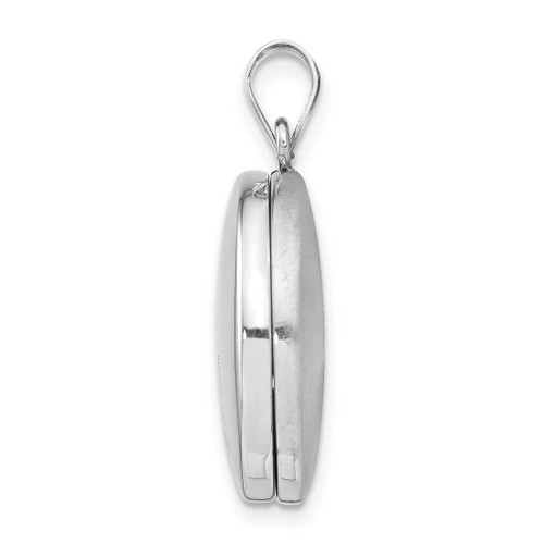 Image of Sterling Silver 20mm Polished Scrolled Round Locket Pendant