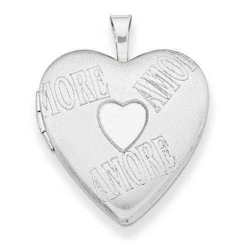 Image of Sterling Silver 20mm with Amore Heart Locket Pendant