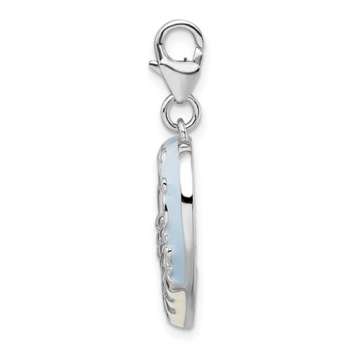 Image of Sterling Silver 2-D Blue Enameled Mom Photo w/ Lobster Clasp Charm