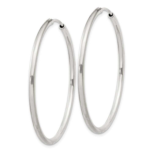 Image of 41mm Sterling Silver 2mm Hoop Earrings QE4372