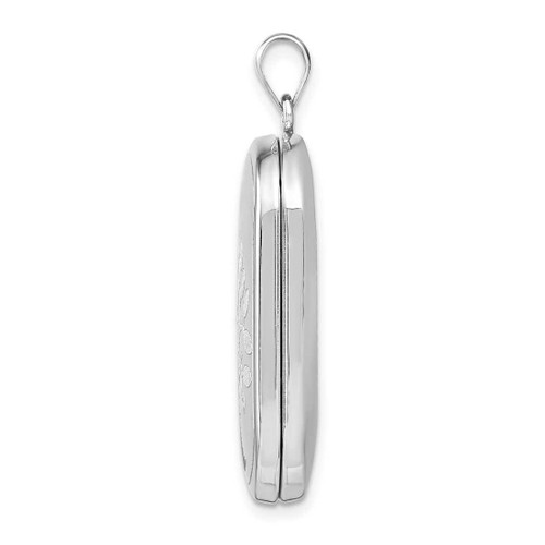 Image of Sterling Silver 30mm Polished Tree Rectangular Locket Pendant