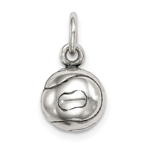 Sterling Silver 3D Antiqued Tennis Ball Charm