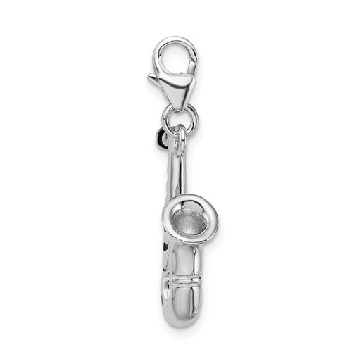 Image of Sterling Silver 3-D Enameled Saxophone w/ Lobster Clasp Charm