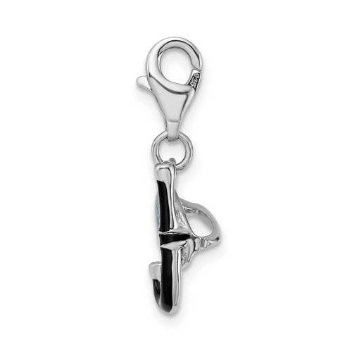 Image of Sterling Silver 3-D Enameled Snorkel w/ Lobster Clasp Charm