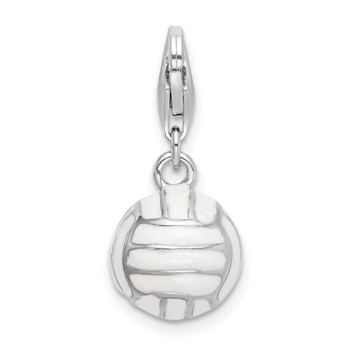 Image of Sterling Silver 3-D Enameled Volleyball w/ Lobster Clasp Charm