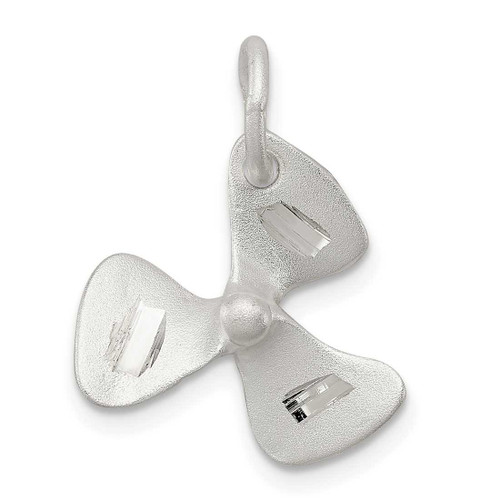 Image of Sterling Silver 3D Shiny-Cut Boat Propeller Charm