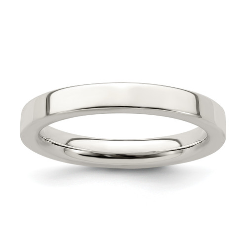 Image of Sterling Silver 3mm Comfort Fit Flat Band Ring