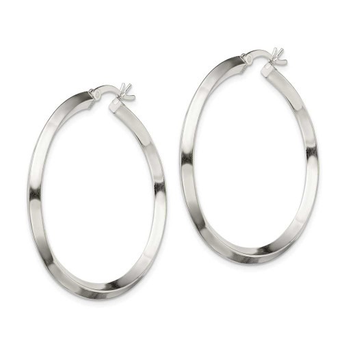 Image of 41mm Sterling Silver 40mm Edged Hoop Earrings
