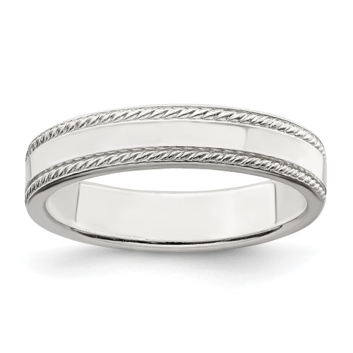 Image of Sterling Silver 4mm Design Edge Band Ring