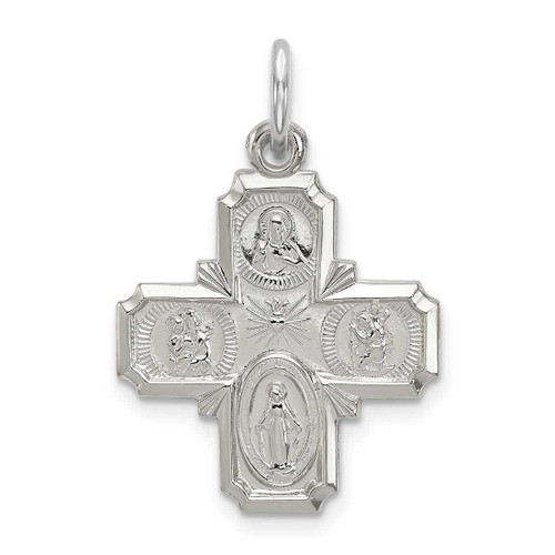 Image of Sterling Silver 4-Way Medal Charm QC5804