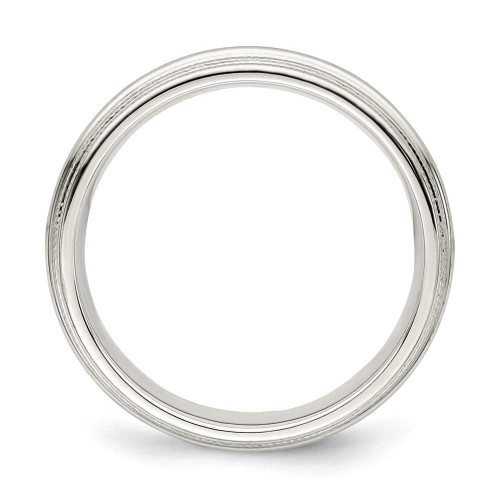 Image of Sterling Silver 5mm Comfort Fit Double Milgrain Band Ring