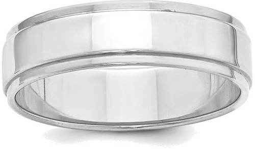 Sterling Silver 6mm Flat w/ Step Edge Band Ring