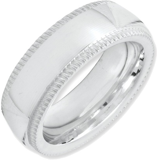 Sterling Silver 6mm Milgrain Comfort Fit Band Ring