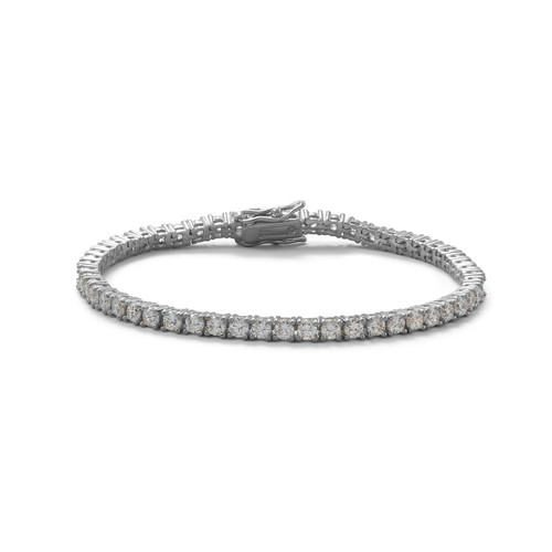 Image of Sterling Silver 7" Rhodium-plated 3mm CZ Tennis Bracelet