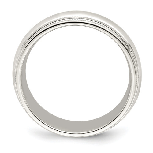 Image of Sterling Silver 7mm Comfort Fit Double Milgrain Band Ring