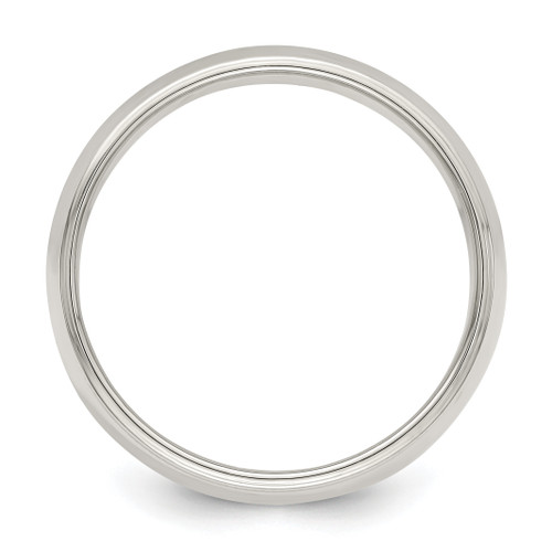Image of Sterling Silver 7mm Half Round Milgrain Band Ring
