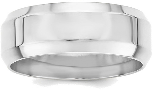 Sterling Silver 8mm Bevel Edge Band Ring