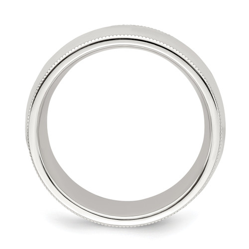 Image of Sterling Silver 8mm Milgrain Comfort Fit Band Ring