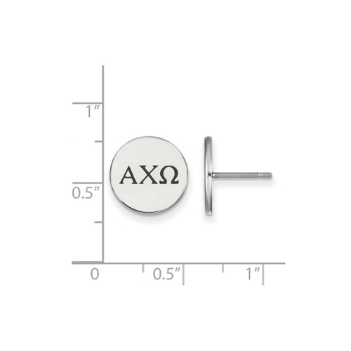 Sterling Silver Alpha Chi Omega Enamel Post Earrings by LogoArt (SS033ACO)
