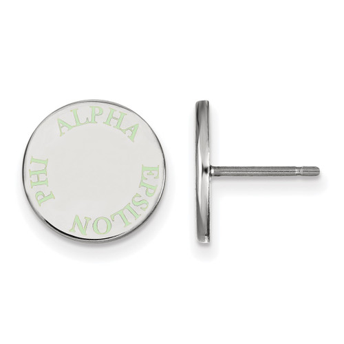 Sterling Silver Alpha Epsilon Phi Enamel Post Earrings by LogoArt (SS020AEP)