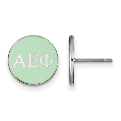 Sterling Silver Alpha Epsilon Phi Enamel Post Earrings by LogoArt (SS031AEP)
