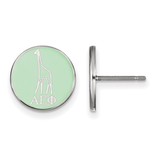 Sterling Silver Alpha Epsilon Phi Enamel Post Earrings by LogoArt (SS046AEP)