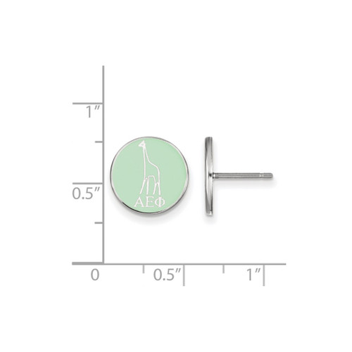Sterling Silver Alpha Epsilon Phi Enamel Post Earrings by LogoArt (SS046AEP)