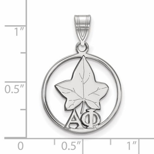 Sterling Silver Alpha Phi Small Circle Pendant by LogoArt (SS041APH)