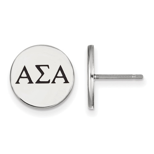 Sterling Silver Alpha Sigma Alpha Enamel Post Earrings by LogoArt (SS033ASI)