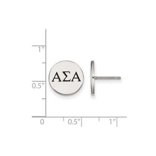 Sterling Silver Alpha Sigma Alpha Enamel Post Earrings by LogoArt (SS033ASI)