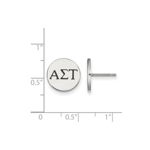 Sterling Silver Alpha Sigma Tau Enamel Post Earrings by LogoArt (SS032ALS)