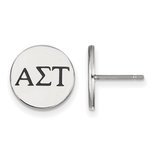 Sterling Silver Alpha Sigma Tau Enamel Post Earrings by LogoArt (SS033ALS)