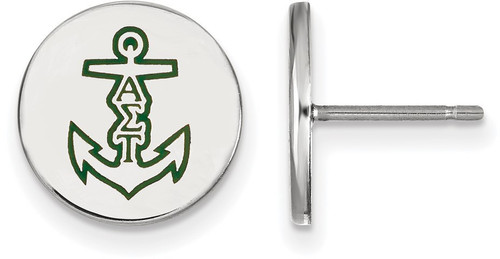 Sterling Silver Alpha Sigma Tau Enamel Post Earrings by LogoArt (SS047ALS)