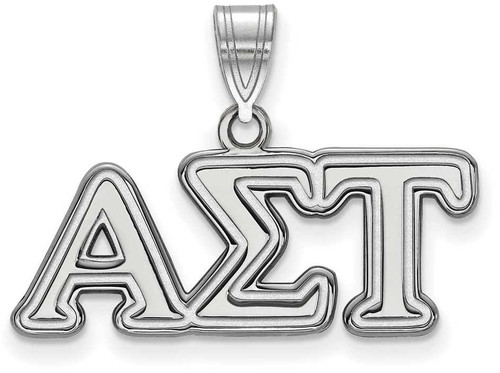 Image of Sterling Silver Alpha Sigma Tau Medium Pendant by LogoArt (SS003ALS)