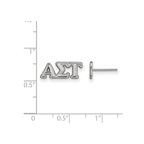 Sterling Silver Alpha Sigma Tau X-Small Post Earrings by LogoArt (SS005ALS)