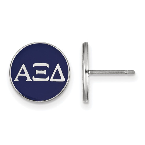 Sterling Silver Alpha Xi Delta Enamel Post Earrings by LogoArt (SS031AXD)