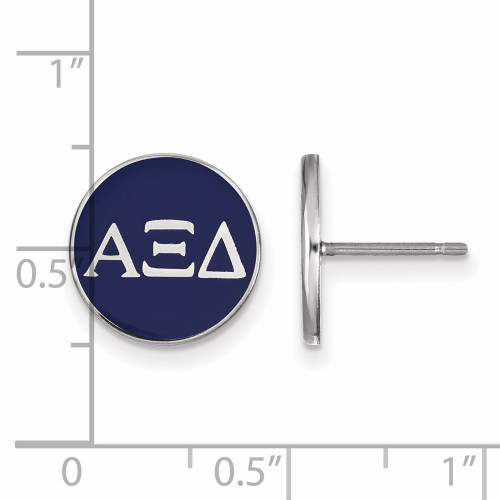 Sterling Silver Alpha Xi Delta Enamel Post Earrings by LogoArt (SS031AXD)