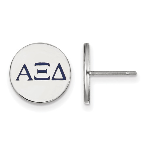 Sterling Silver Alpha Xi Delta Enamel Post Earrings by LogoArt (SS032AXD)