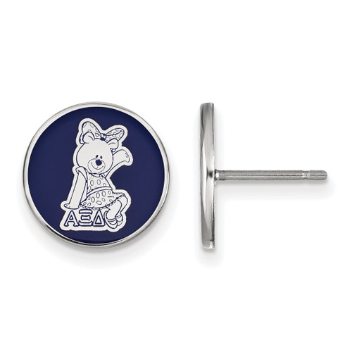Sterling Silver Alpha Xi Delta Enamel Post Earrings by LogoArt (SS046AXD)
